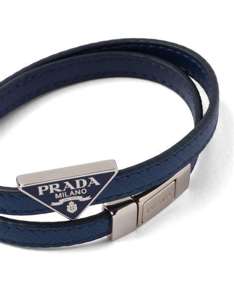 prada men's leather bracelet